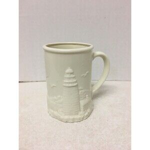 Lighthouse  CROSSROADS  Embossed Collectible Ivory Mug-Cup 12oz